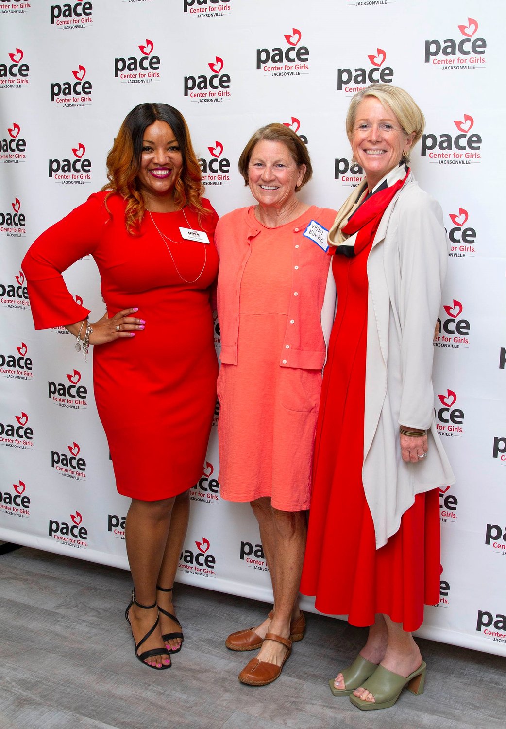 Pictured from left:  Chantell Miles, executive director of Pace Jacksonville; Vicki Burke, founder of Pace Center for Girls; and Mary Marx, president and CEO of Pace Center for Girls.